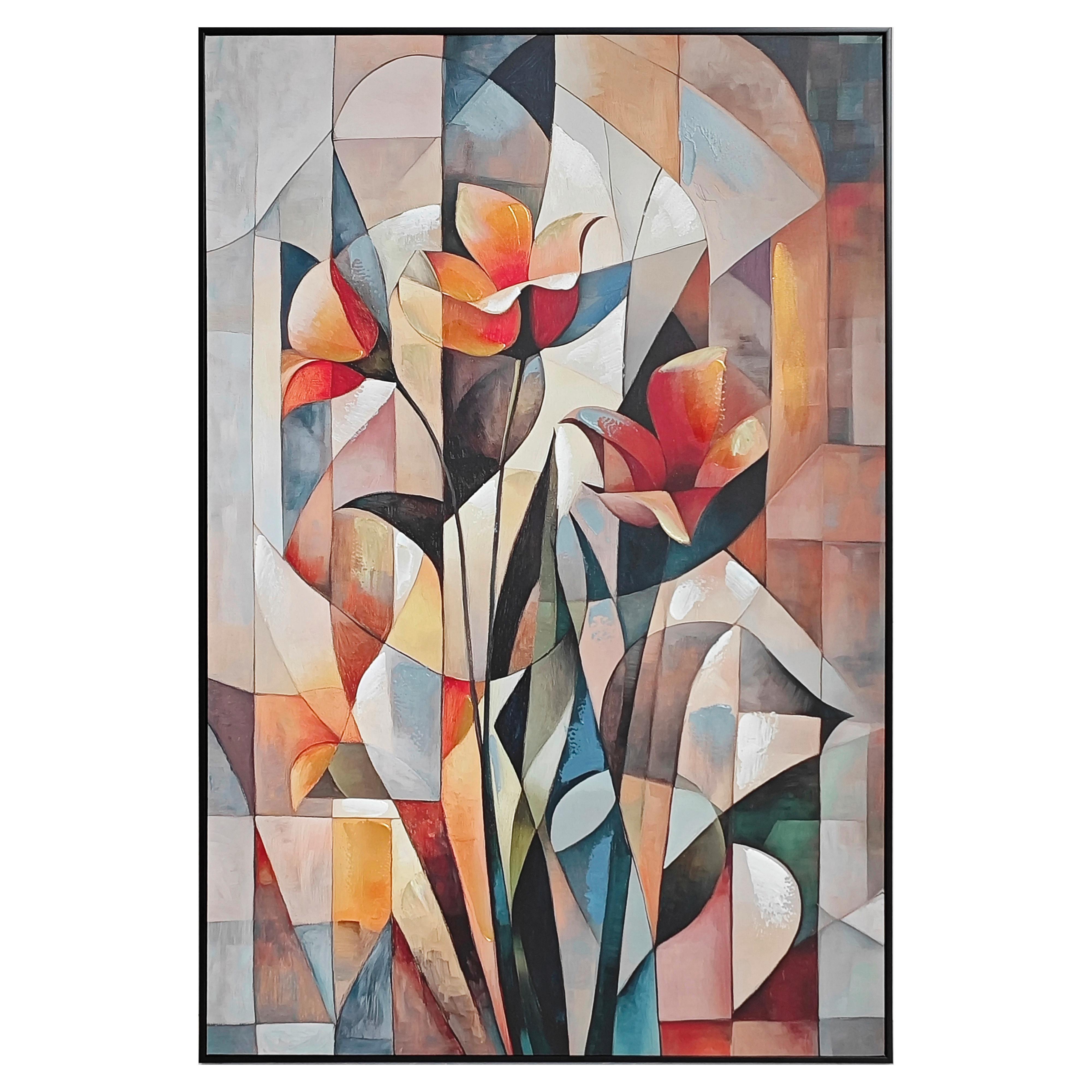 Leinwandbild Origami Multicolor ca. 82x122cm - viacfarebná/čierna, Modern, drevo/textil (82/122/4cm) - Mömax