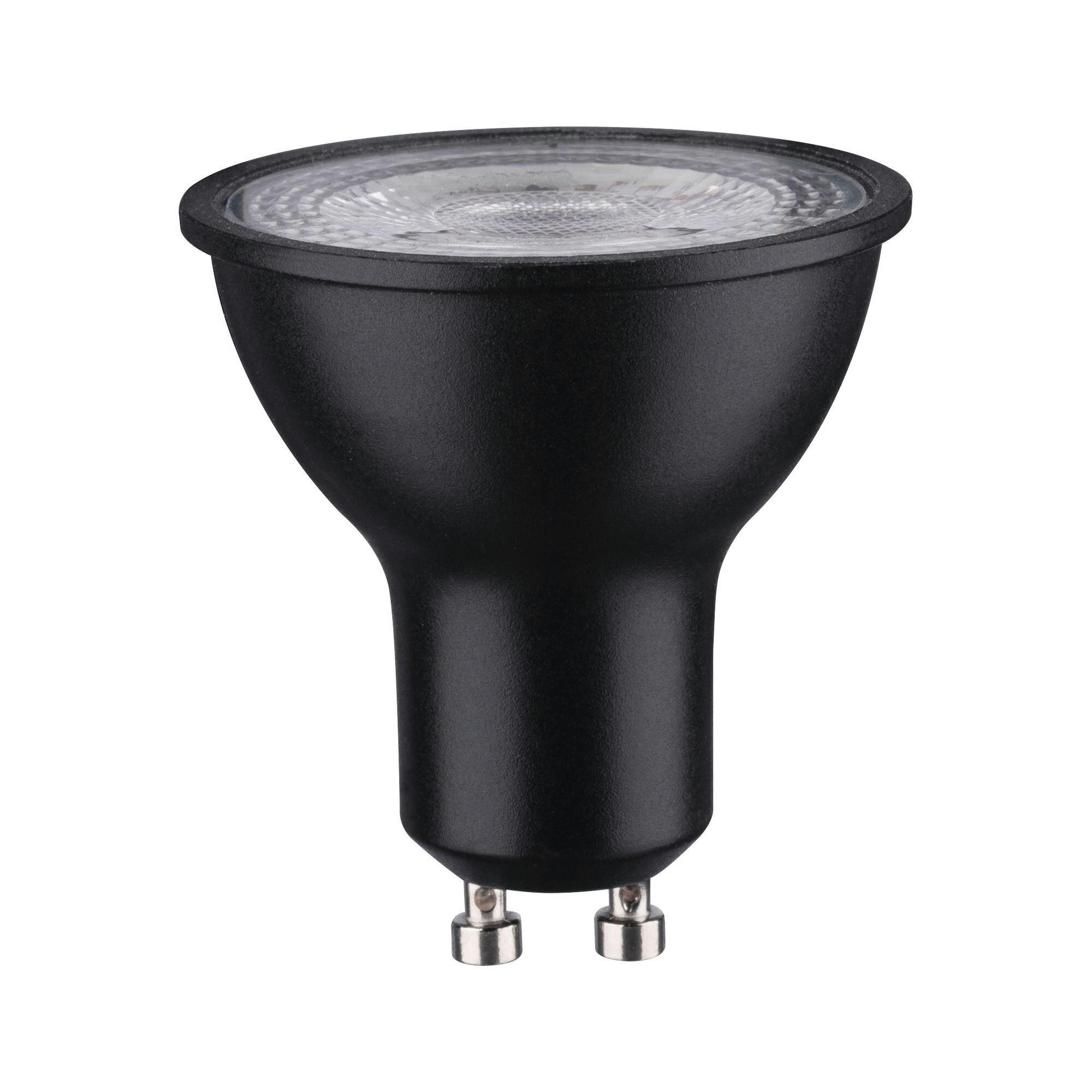 LED-Lampe 28754 GU10, 7 W, 460 Lm, tageslichtweiß, dimmbar - Schwarz, Design (5,1/5,1/5,4cm) - Paulmann