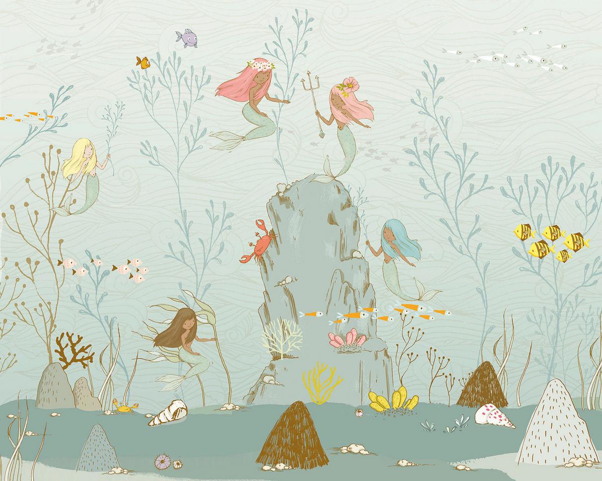 Fototapete Mermaids - Multicolor, Trend, Papier (300/280/1cm)