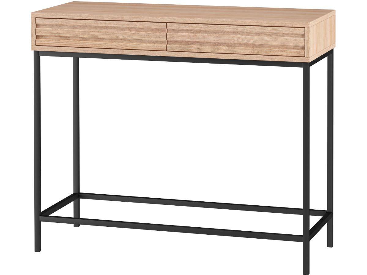 Konsole Celine Naturfarben 90 cm - Eichefarben/Schwarz, Design, Holzwerkstoff (90/35/76cm) - MID.YOU