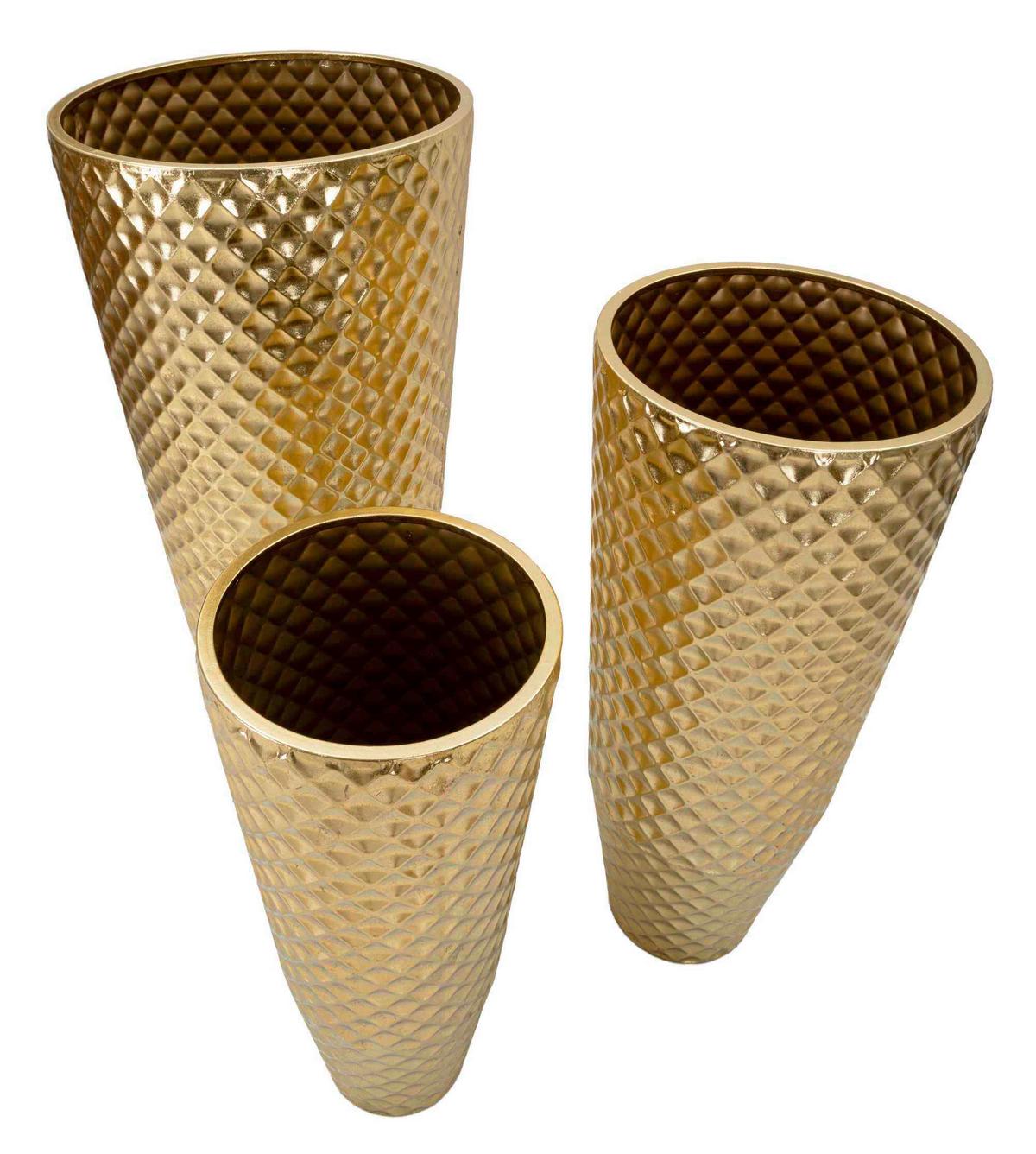 Vase Glotty Set 3 Pcs Goldfarben B: 48 cm - Goldfarben, Basics, Metall (48/110/48cm)