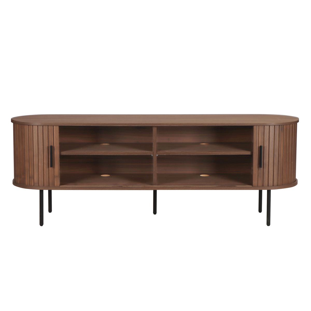 Lowboard Walnuss Dekor B: 150cm - Walnussfarben/Schwarz, Design, Holzwerkstoff (150/55/40cm) - Livetastic