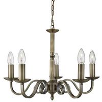 Kronleuchter 1505-5ab Richmond - Messingfarben, Design, Metall (52/94cm)