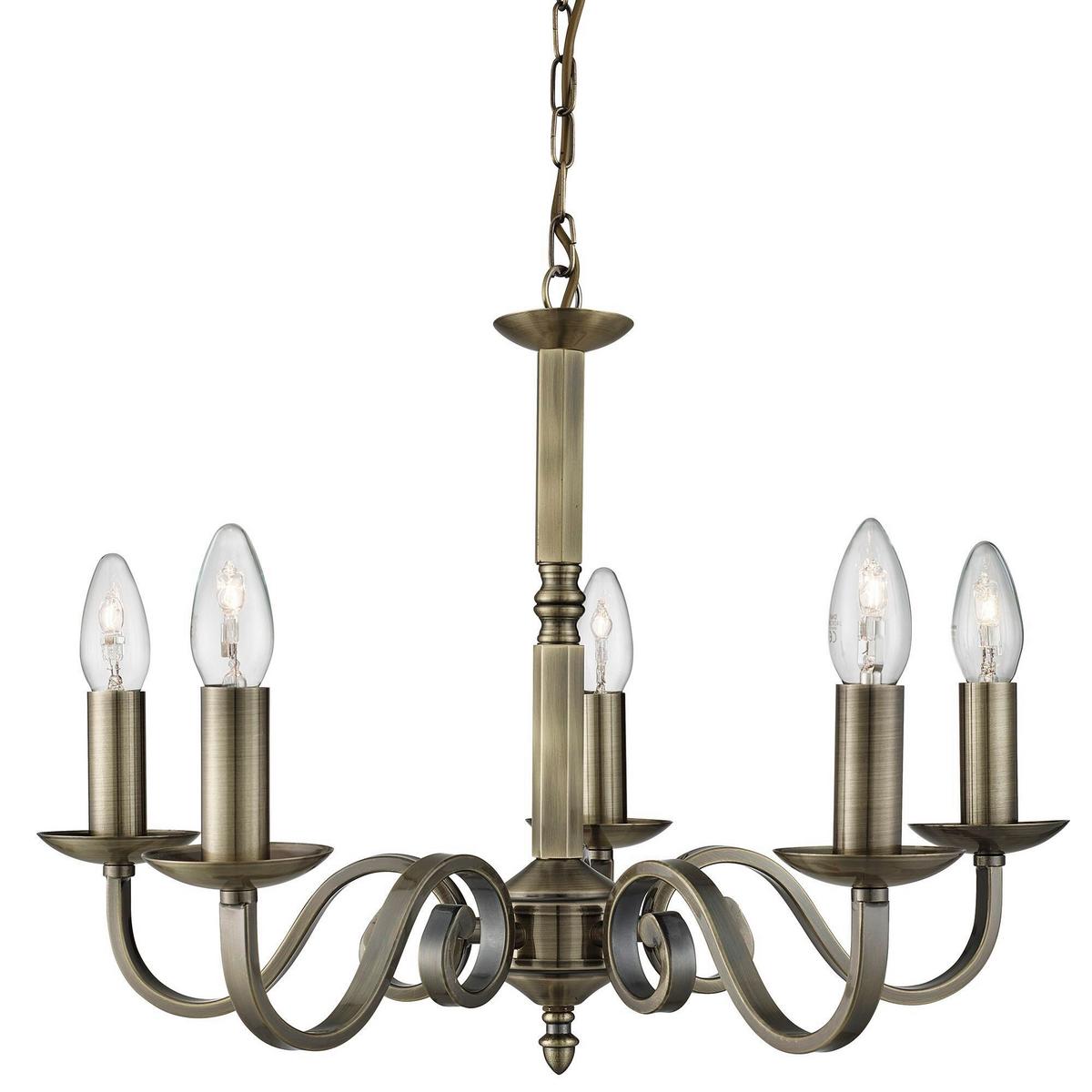 Kronleuchter 1505-5ab Richmond - Messingfarben, Design, Metall (52/94cm)