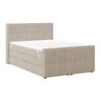 Boxspringbett mit Topper und Bettkasten 140x200 Medino - Beige, KONVENTIONELL, Holz/Holzwerkstoff (140/200cm) - Luca Bessoni