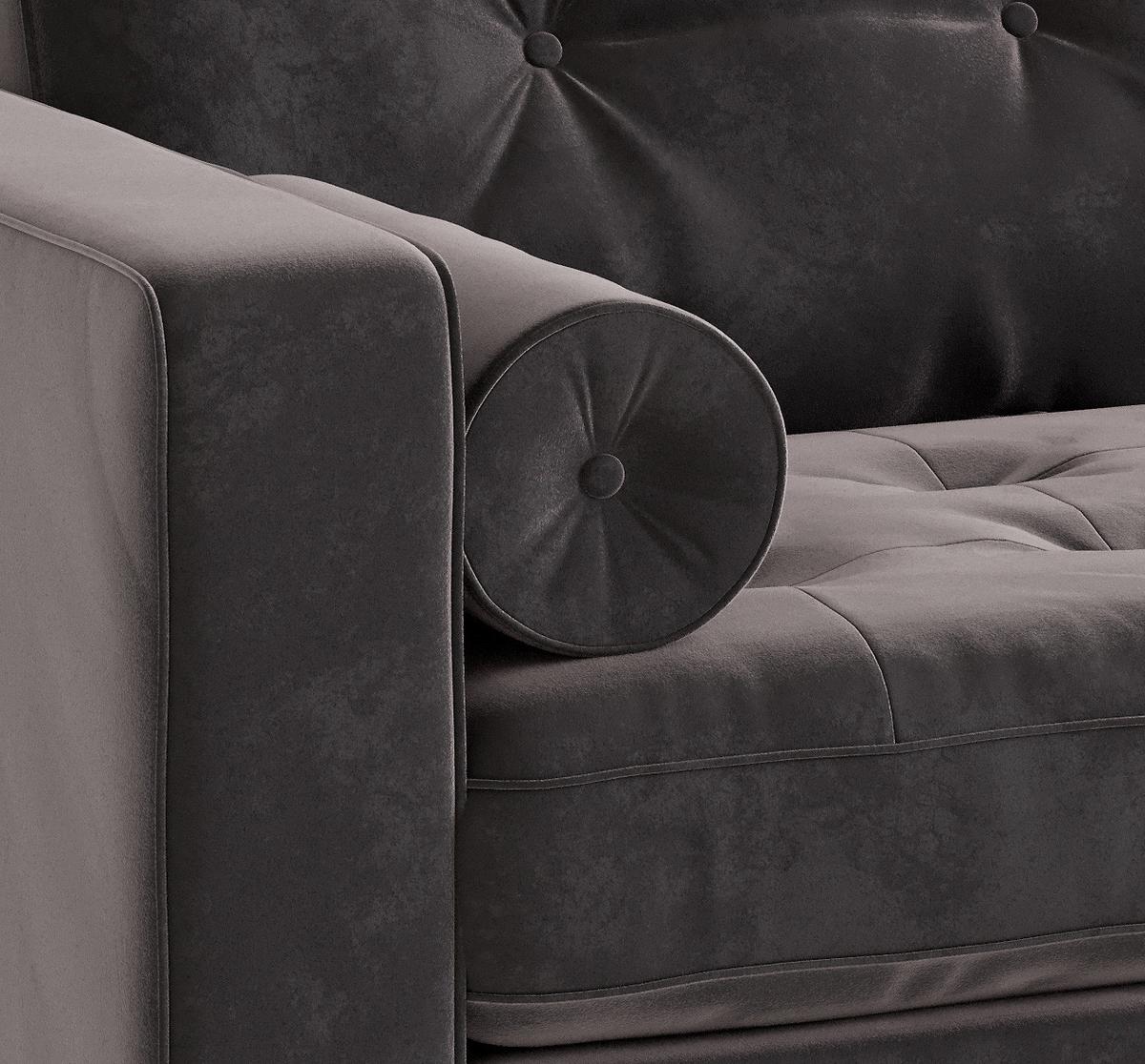 Ecksofa Scott - Edelstahlfarben/Anthrazit, Design, Textil (205/259cm) - Livetastic