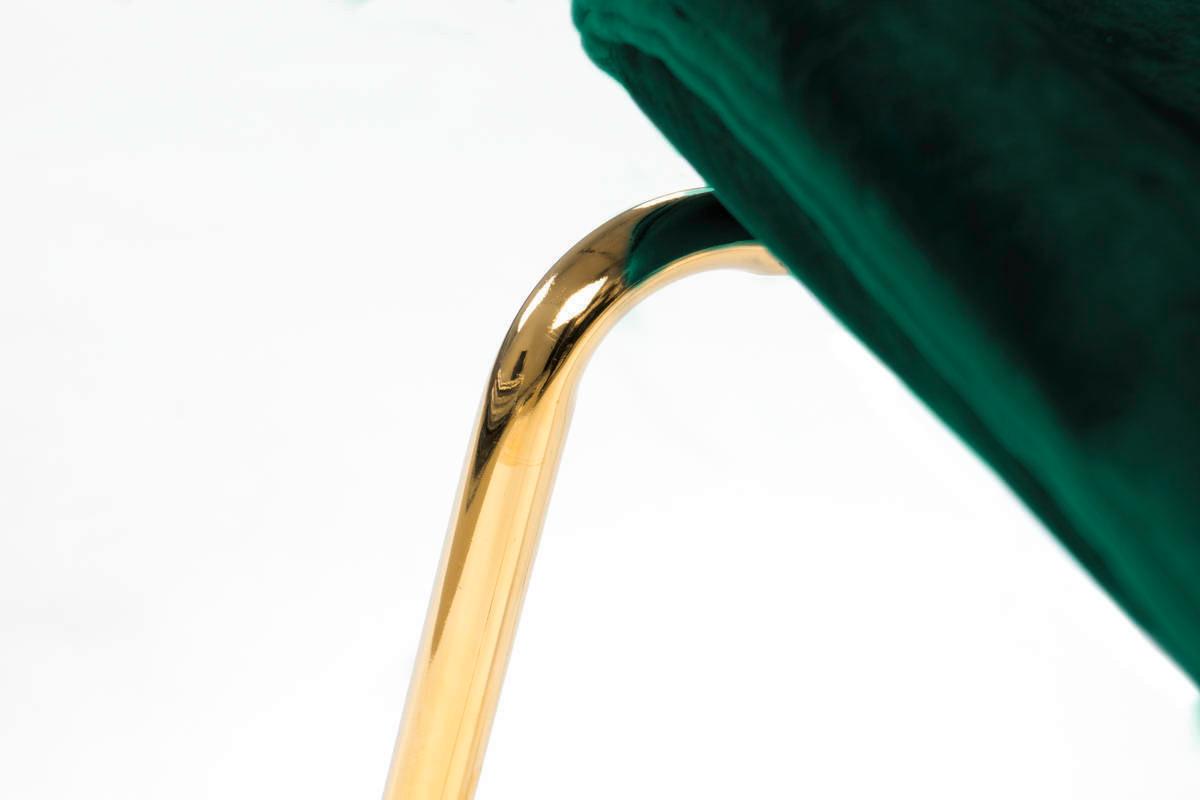 Sada židlí zelená - zelená/barvy mosazi, Moderní, kov/plast (47/90/59cm)