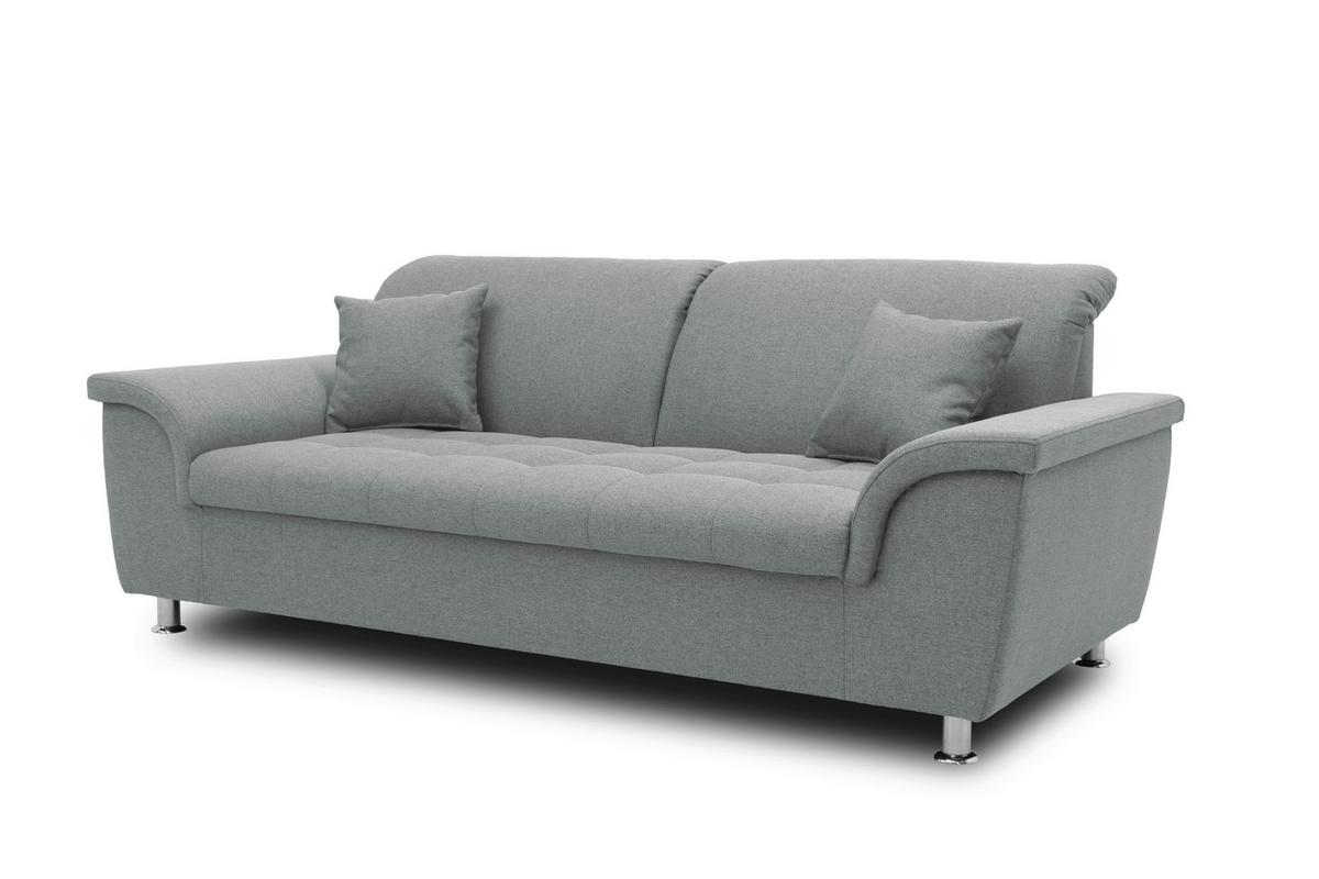 2-sitzer-sofa Mit Kopfteil Verstellbar Franzi Grau - Chromfarben/Grau, KONVENTIONELL, Textil (210/81/105cm) - MID.YOU