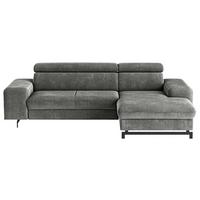 Ecksofa Mit Bettkasten Emma Grau 267x165 Cm - Schwarz/Grau, Textil (267/165cm) - MID.YOU