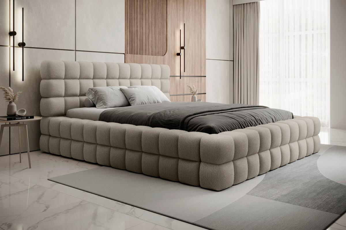 Polsterbett Dizzle Taupe Lf: 180x200 cm - Taupe/Schwarz, MODERN, Holz/Textil (180/200cm) - MID.YOU