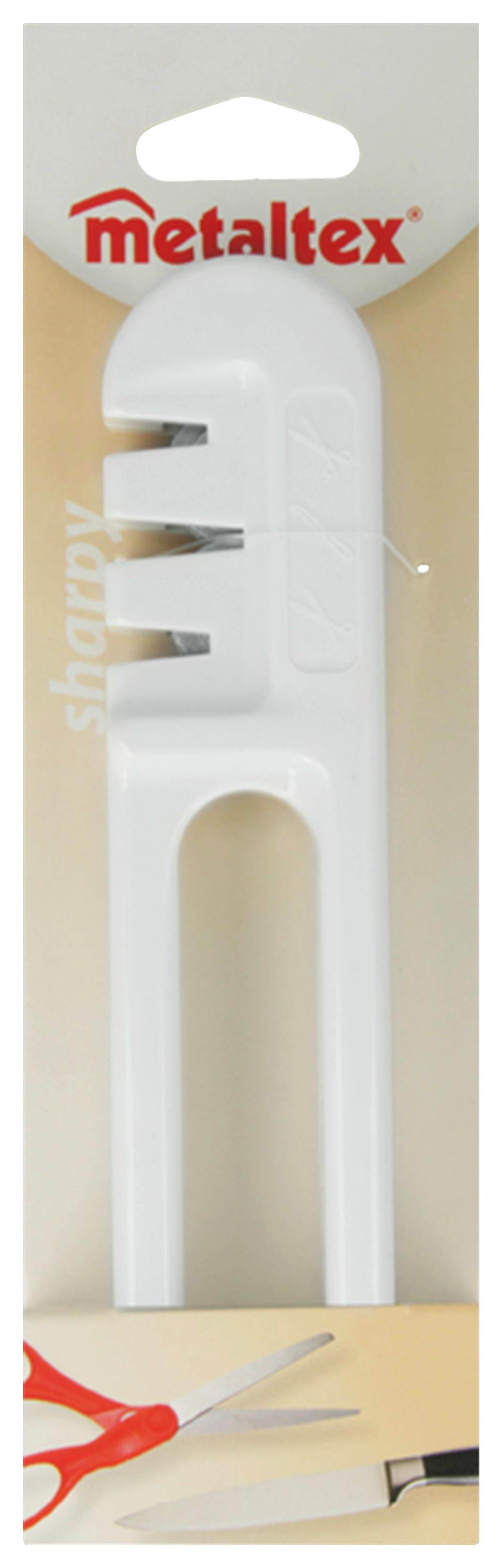 Késélező Sharpy - fehér, műanyag/fém (22,6/6.8/3.2cm)