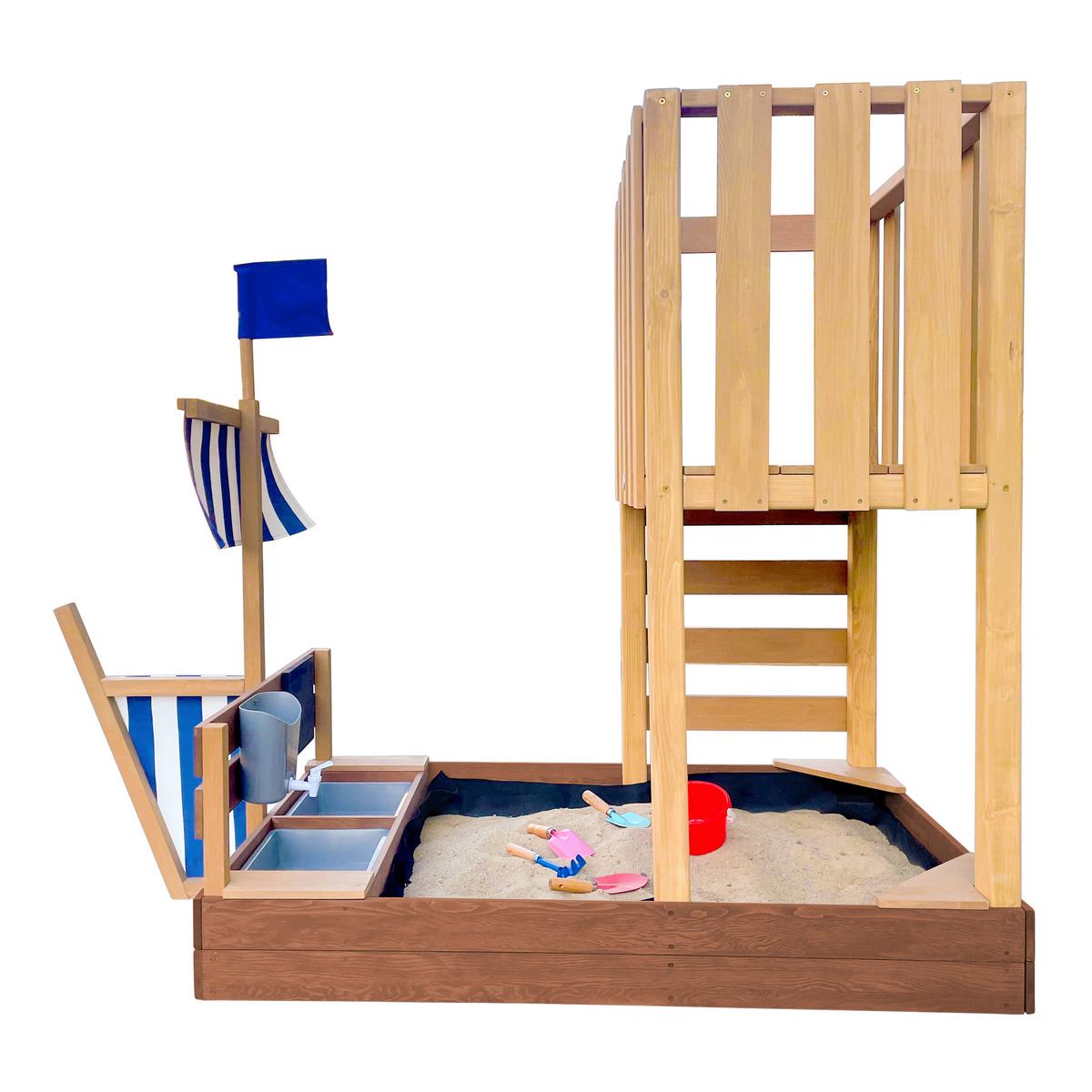 Spielturm Vicky - Braun, Basics, Holz/Kunststoff (180,5/87/150cm) - Ambia Garden