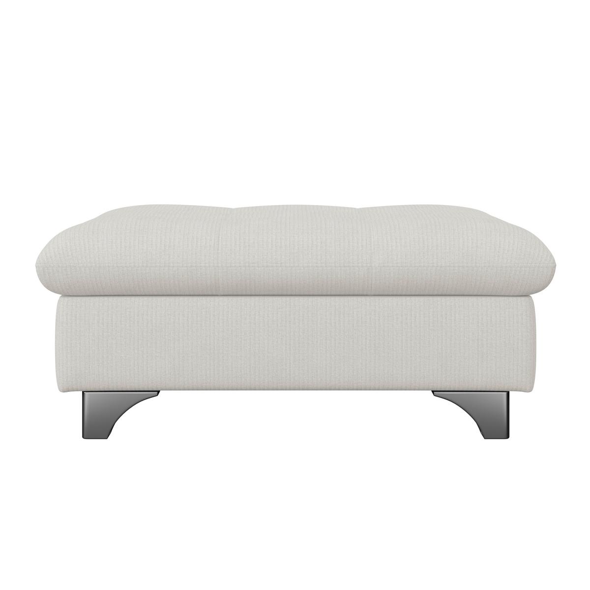 Hocker Gemini Elfenbeinfarbig, B: 108cm - Chromfarben/Creme, KONVENTIONELL, Textil (108/46/108cm)