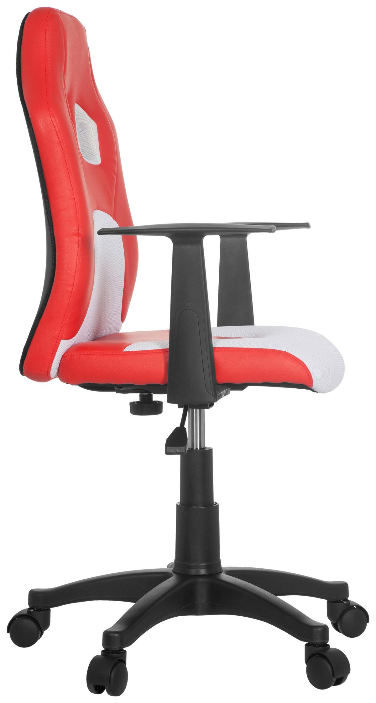 Jugenddrehstuhl Teen Game Rot/weiß Bis 70 Kg - Rot/Schwarz, MODERN, Kunststoff/Textil (54/105/48cm) - MID.YOU