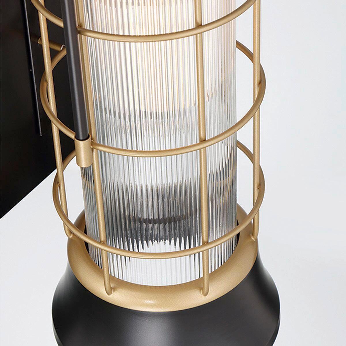 Kültéri Falilámpa Qn-Rivamar-M-Blk-Gd - többszínű, Konventionell, üveg/fém (41,1/15,3/18,4cm) - Elstead Lighting