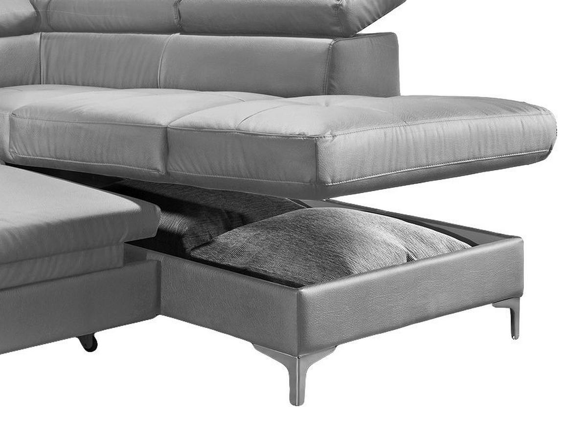 Ecksofa Mit Schlaffunktion Sammy Dunkelbraun Leder - Chromfarben/Dunkelbraun, Design, Leder (227/168cm) - Livetastic