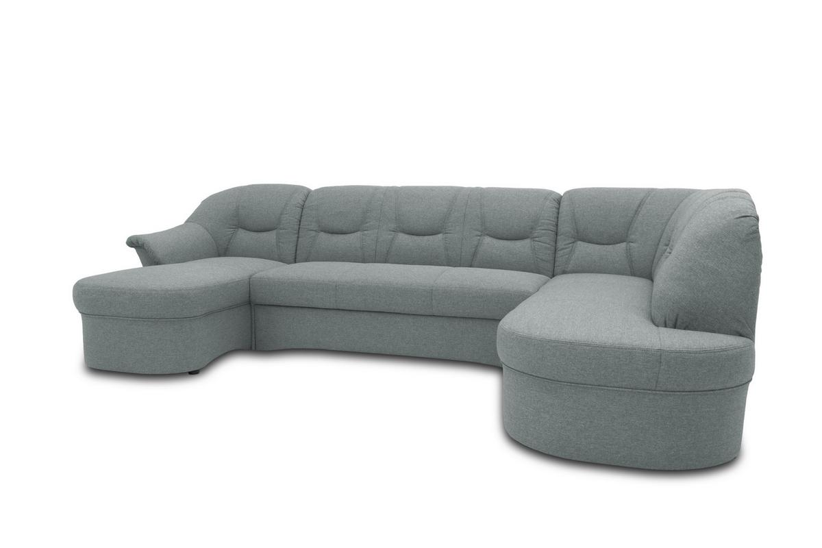 Wohnlandschaft Sarafina Grau U-Form: 146x295x180 Cm - Schwarz/Grau, KONVENTIONELL, Textil (146/295/180cm) - MID.YOU