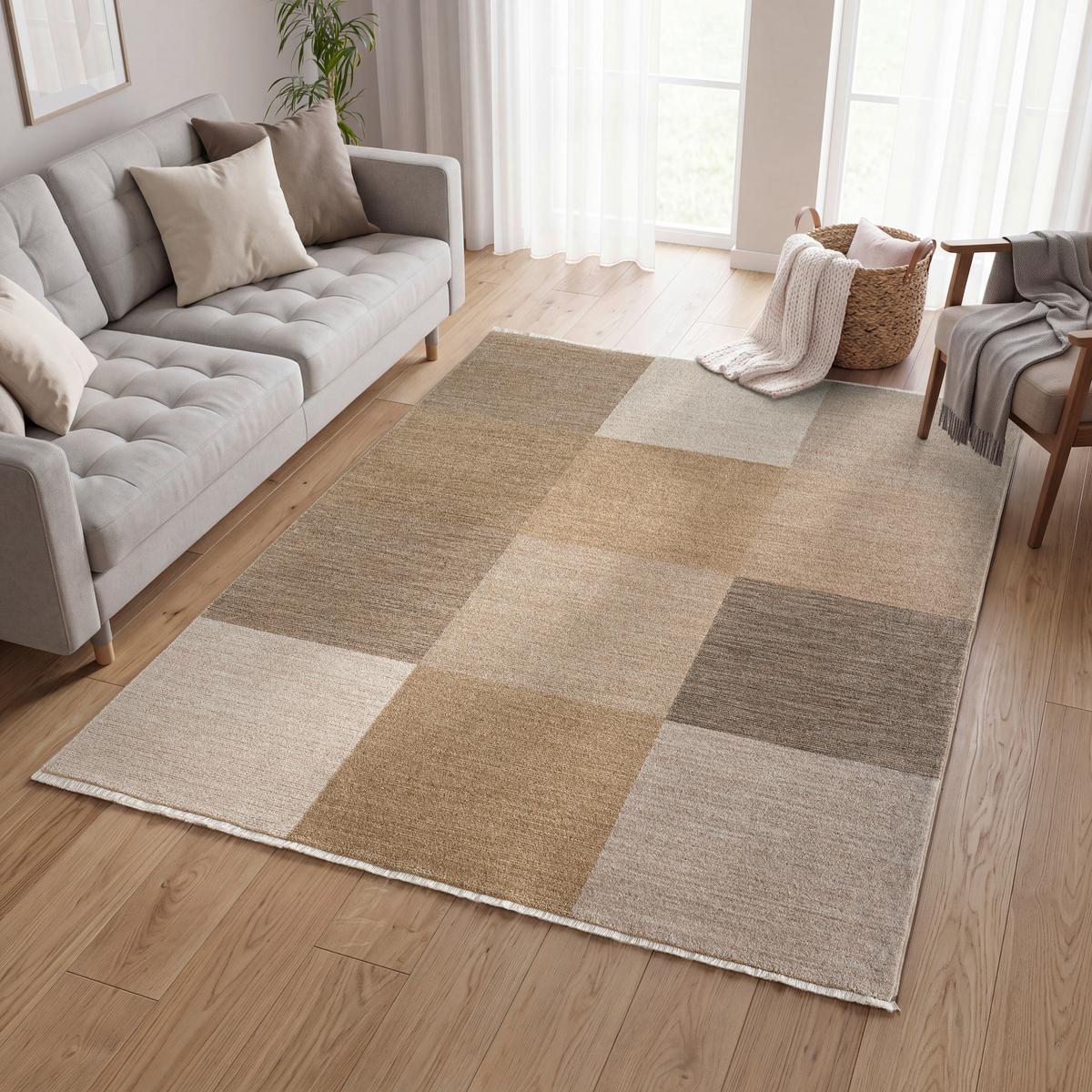 TKANÝ KOBEREC URBAN SQUARE BROWN - vícebarevná/hnědá, Konvenční, textil (80/150cm) - Mömax