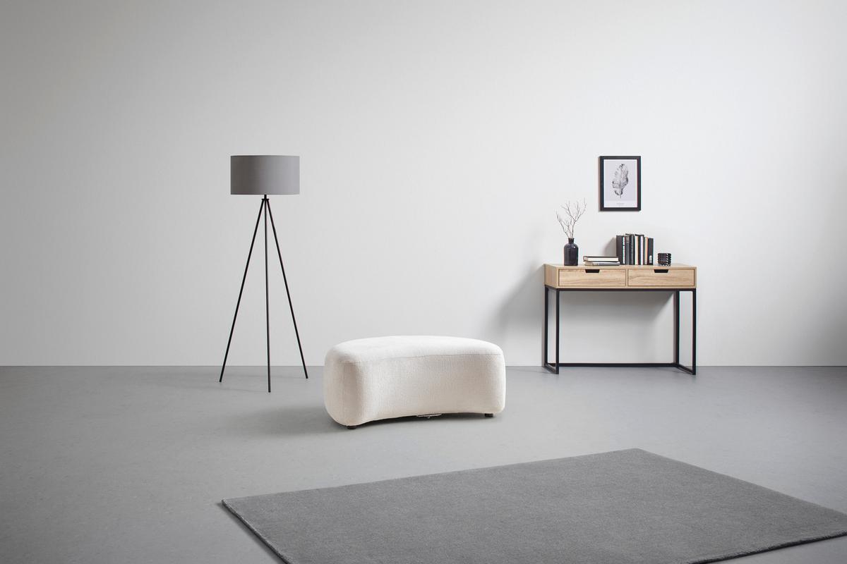 Taburetka LEONAS, béžová žinylka - černá/béžová, Moderní, textil/plast (102/42/66cm) - Premium Living