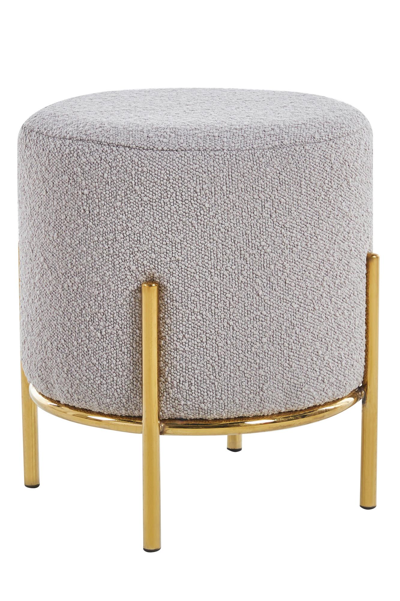 Hocker Taupe, Goldfarben B: 35 Cm - Taupe/Goldfarben, MODERN, Textil (35/38/35cm) - Livetastic