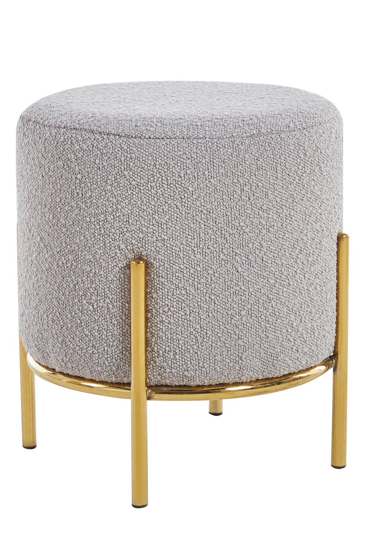 Hocker Taupe, Goldfarben B: 35 Cm - Taupe/Goldfarben, MODERN, Textil (35/38/35cm) - Livetastic