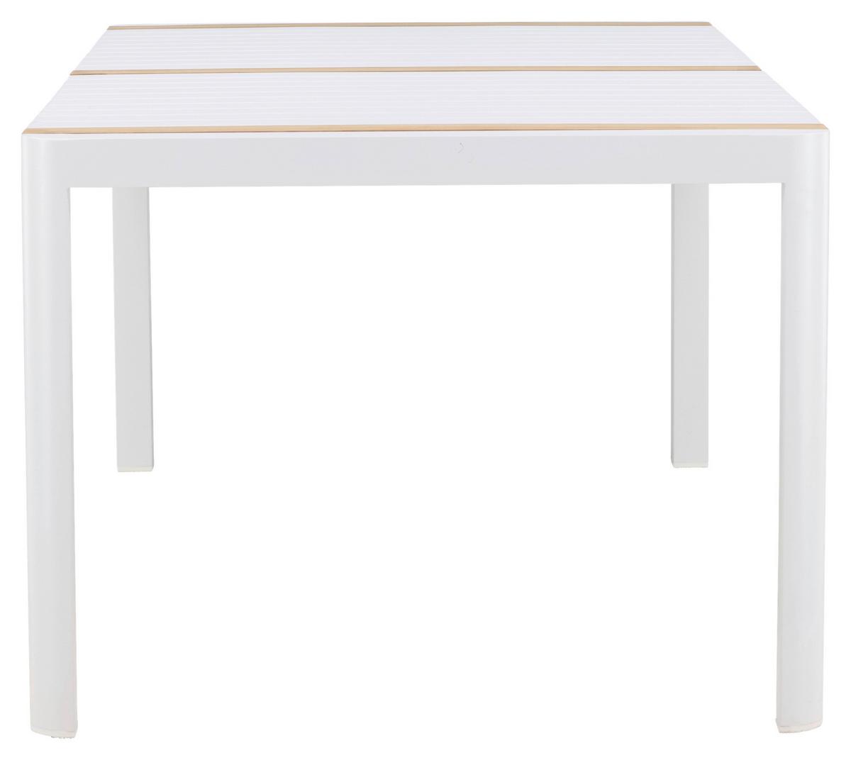 Gartentisch Togo Teakholz/metall L 100 Cm - Weiß, KONVENTIONELL, Holz/Metall (200/100/75cm) - Gardenson