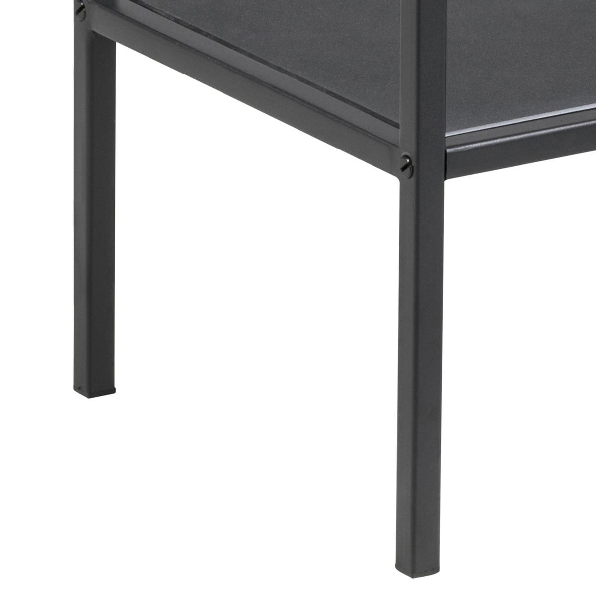 Servierwagen Metall/glas Seaford Schwarz Mit 2 Laden - Klar/Schwarz, Basics, Glas/Kunststoff (60/75/30cm) - MID.YOU
