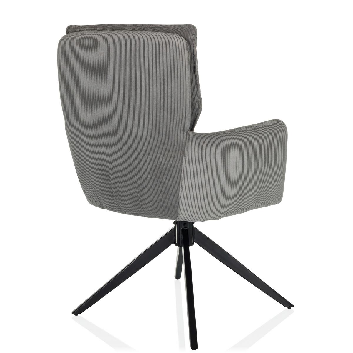 Armlehnstuhl Tarugo Grau B: 58 Cm - Schwarz/Grau, MODERN, Textil/Metall (58/94/60cm) - MID.YOU