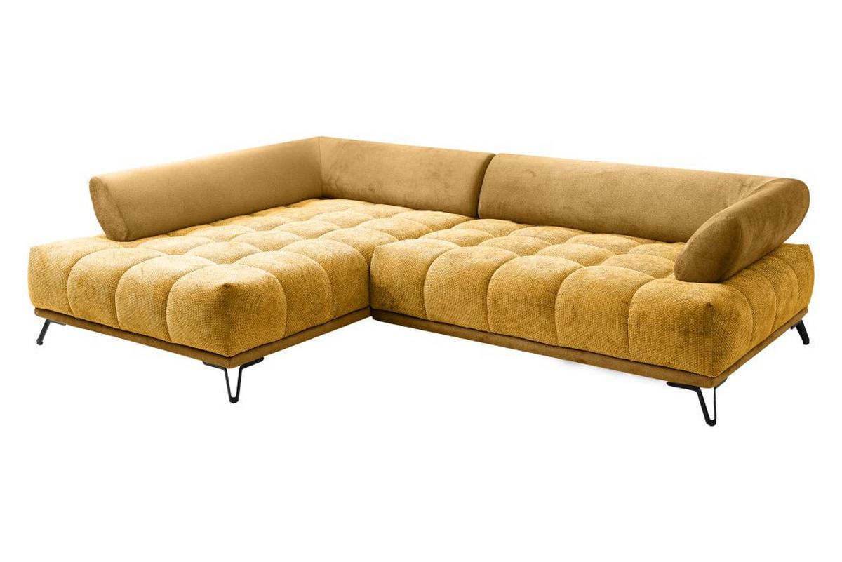 LARGO, levá, curry žlutá, potřeba šířky dveří 90 cm - curry žlutá/černá, Moderní, kov/textil (184/262cm)