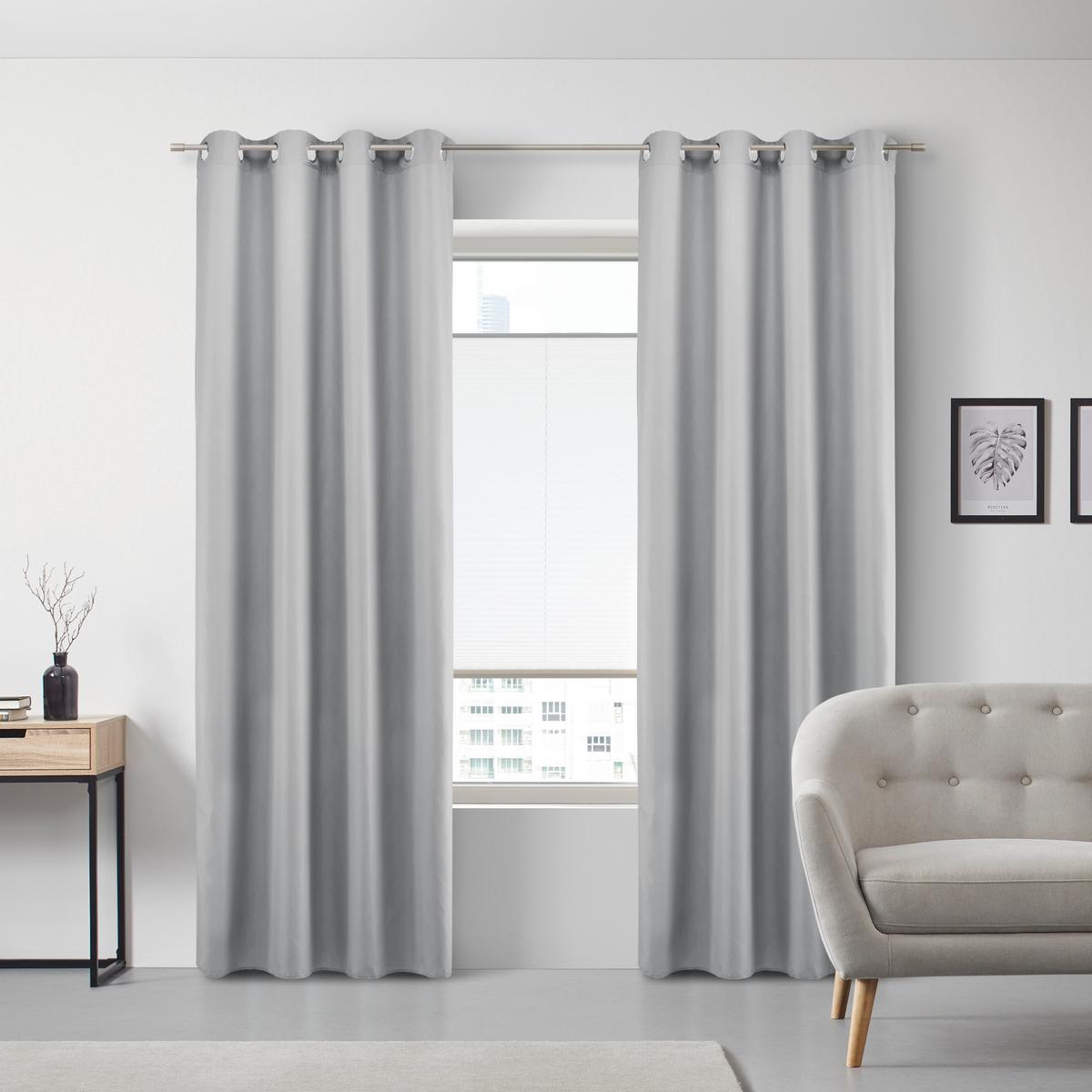 ZÁVĚS S OČKY Abby, 140/235 cm - šedá, Konvenční, textil (140/235cm) - Modern Living