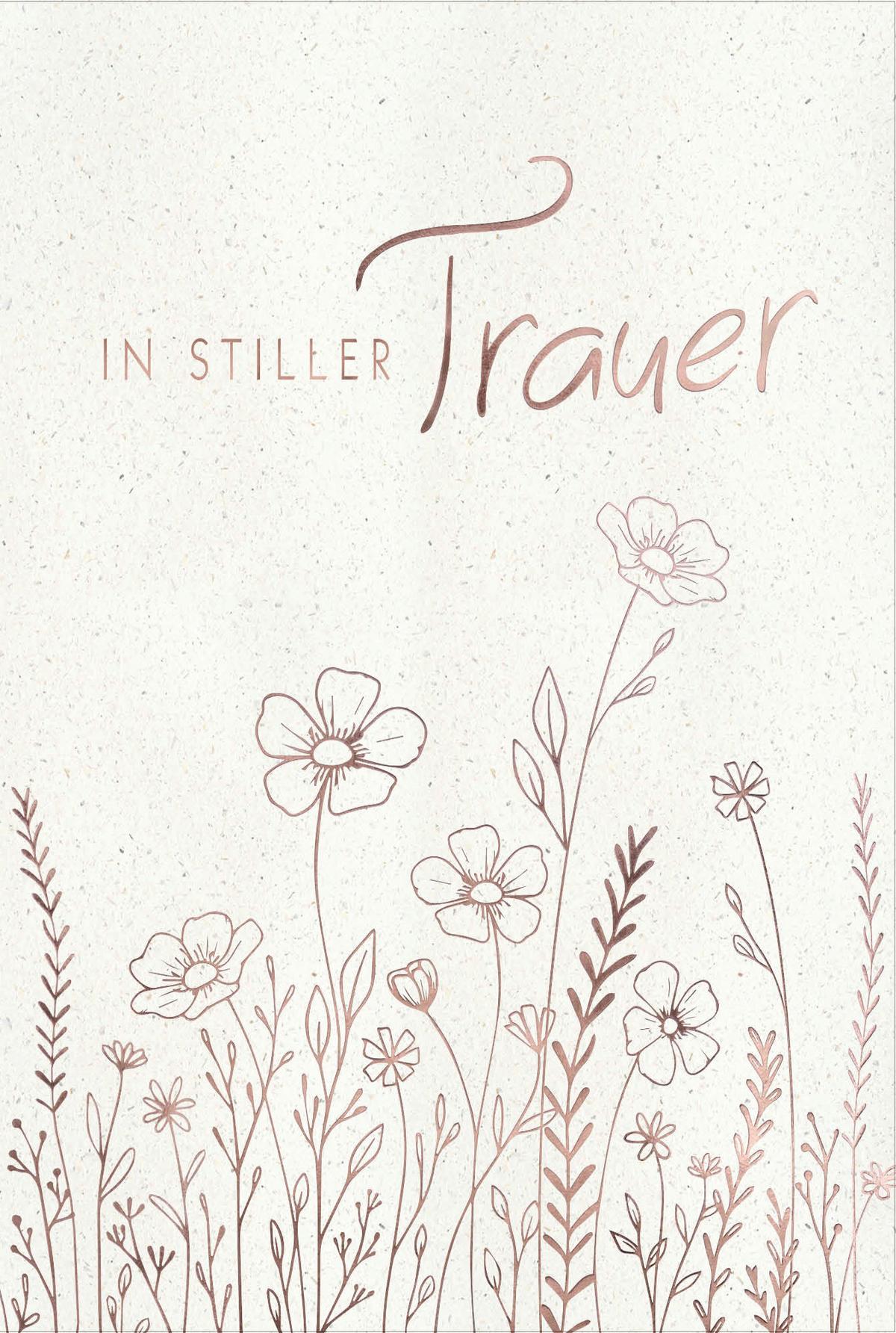 Billett Trauer Blumen - Multicolor, Basics, Papier/Kunststoff (12/18/2cm)