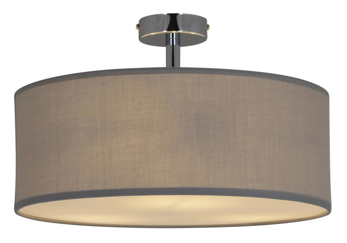 Deckenleuchte New York Ø 40 Cm 3-Flamming Mit Textilschirm - Grau, Design, Textil/Metall (40/24cm) - Näve