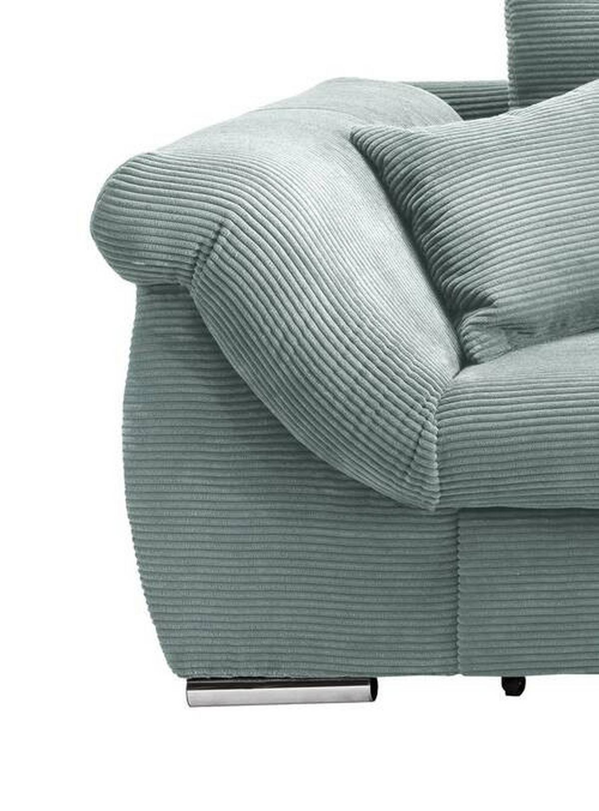 Ecksofa Federico Hellblau S: 302/188 cm - Chromfarben/Hellblau, MODERN, Holz/Textil (302/188cm) - MID.YOU