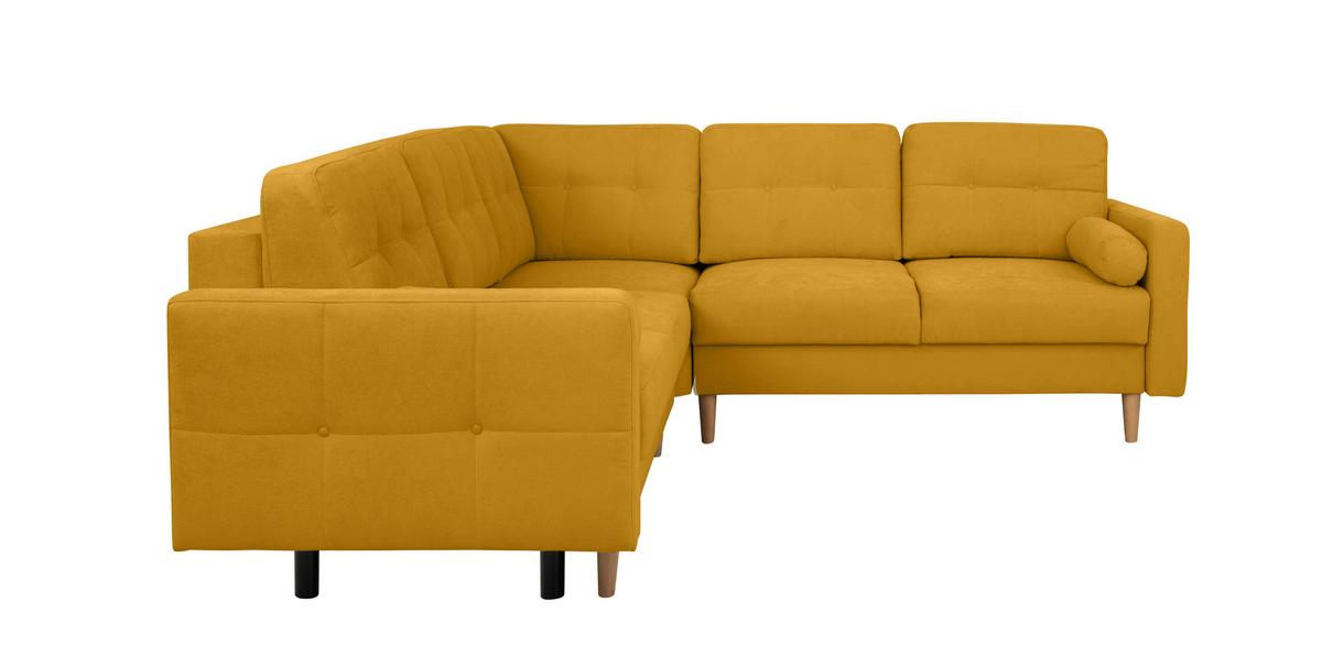 Ecksofa Noret, Gelb S: 242x242 Cm - Gelb/Buchefarben, Design, Textil (242/242cm) - MID.YOU