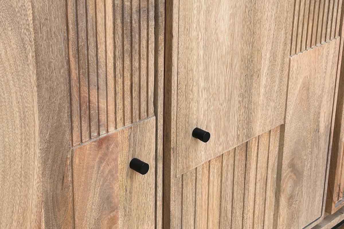 SIDEBOARD Schwarz/Naturfarben B: 130cm - Schwarz/Naturfarben, Design, Holz/Metall (130/80/40cm) - MID.YOU