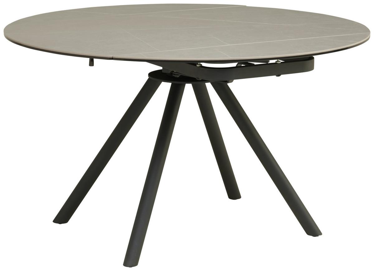 Esstisch Dalia - Schwarz/Grau, LIFESTYLE, Glas/Keramik (80-130/75-77/130cm) - MID.YOU