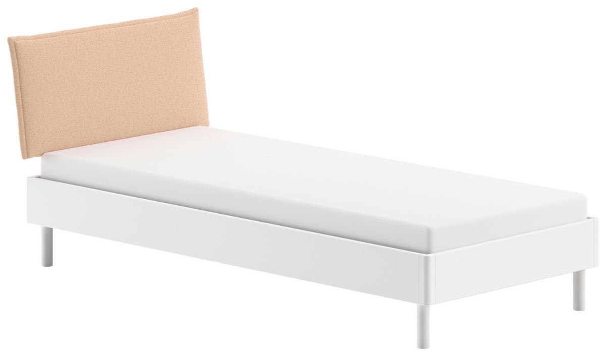 Bett Forrest Weiß 90x200cm - Beige/Weiß, MODERN, Holz/Textil (90/200cm) - Vipack