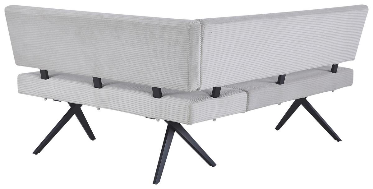 Eckbank Chios Cord Beige, S: 190x150 cm - Beige/Schwarz, KONVENTIONELL, Textil/Metall (190/150cm) - MID.YOU