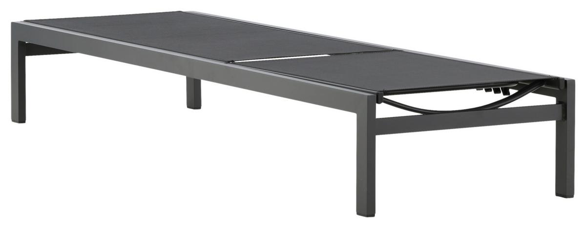 Sonnenliege Copacabana Aluminium - Schwarz, KONVENTIONELL, Metall (60/30/195cm) - Gardenson