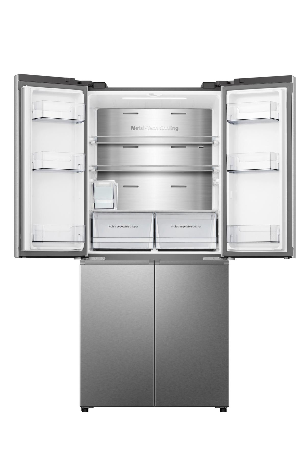 Kühl-Gefrier-Kombination Edelstahlfarben B: 79,4cm - Edelstahlfarben, Trend, Glas/Kunststoff (79,4/178,5/69,8cm) - Hisense