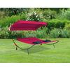 Doppel-Sonnenliege Bindox verstellbares Dach - Rot, Basics, Textil/Metall (130/137/200cm) - Gardenson