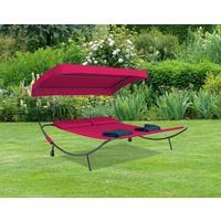 Doppel-Sonnenliege Bindox verstellbares Dach - Rot, Basics, Textil/Metall (130/137/200cm) - Gardenson