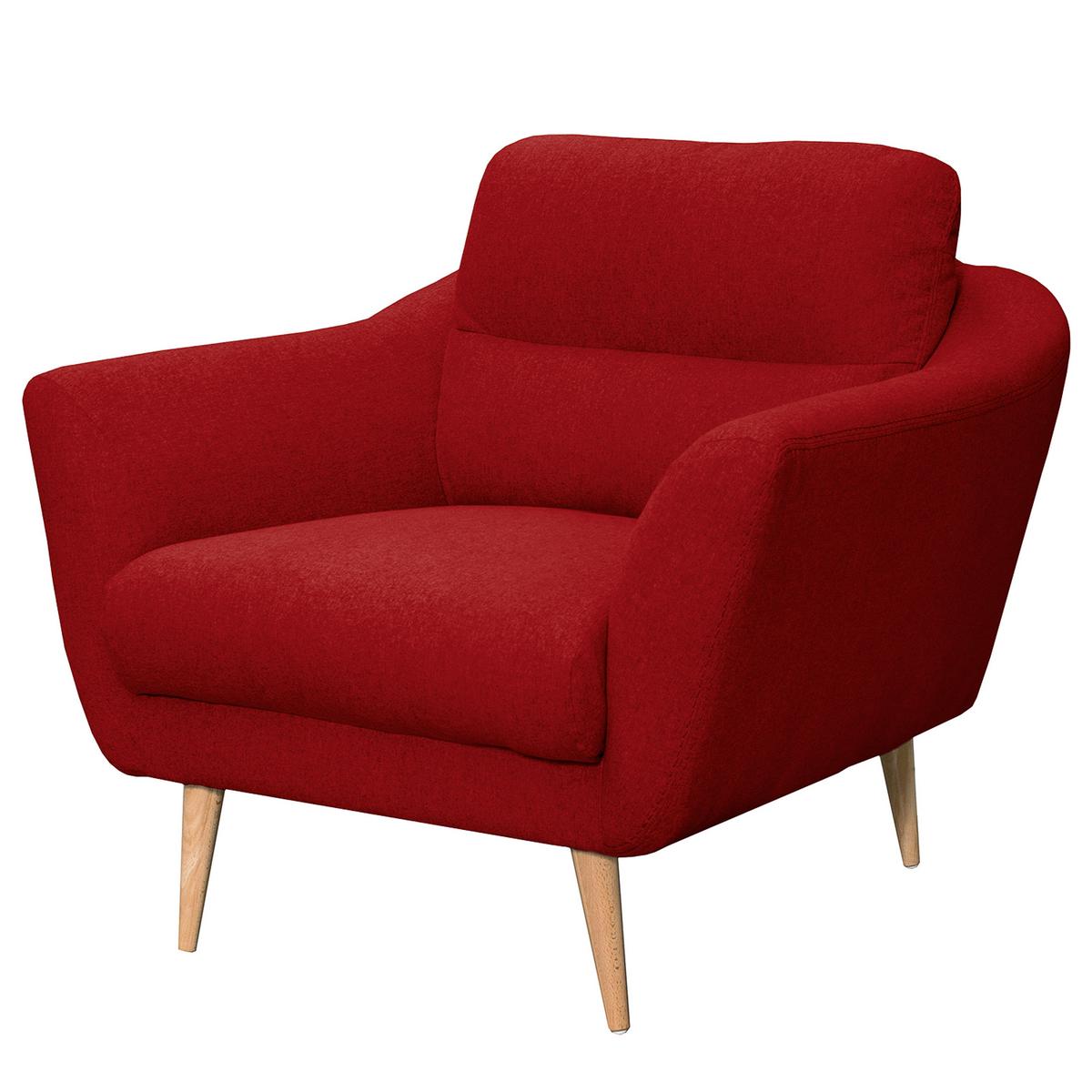 Sessel Tromso Rot B: 92 Cm - Buchefarben/Rot, Design, Textil (92/87/88cm) - Livetastic