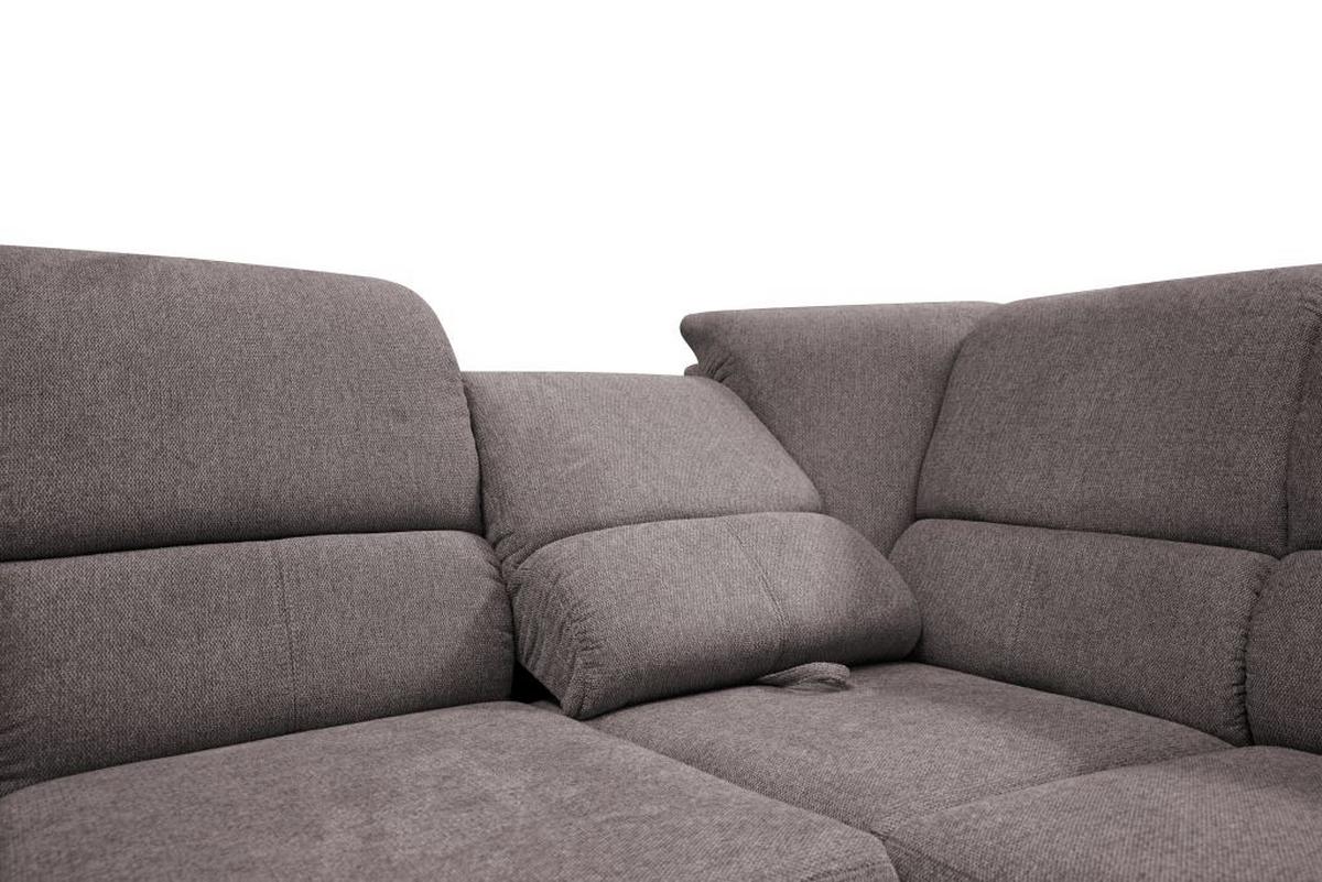 Sedačka MARSYLIA, ľavá, sivohnedý velúr, s relax.rohom - černá/barvy stříbra, Design, kov/dřevo (216/270cm) - MID.YOU