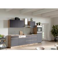Küchenzeile Turin ohne Geräte B: 300 cm Grau/Eiche Dekor - Eiche Wotan/Grau, Design, Holzwerkstoff (300cm) - Held