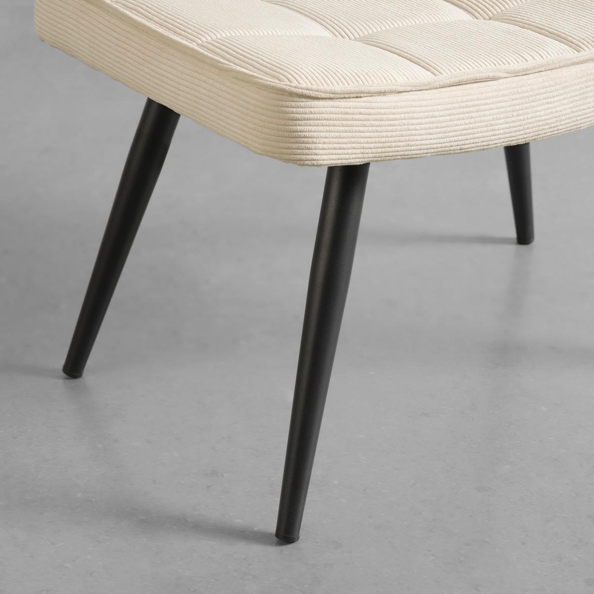 Taburet GUNVOR, béžový manšestr - černá/béžová, Moderní, kov/dřevo (59,5/39/40cm) - Mömax