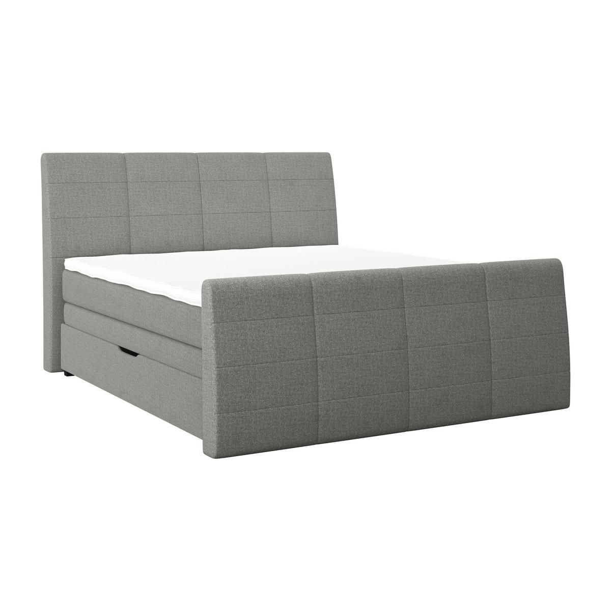 Boxspringbett mit Topper & Bettkasten 160x200 Libra - Hellgrau/Schwarz, KONVENTIONELL, Textil (160/200cm)