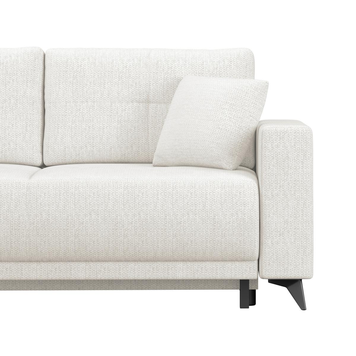 Ecksofa mit Schlaffunktion & Bettkasten Texas Creme - Creme/Schwarz, KONVENTIONELL, Holz (203/259cm)