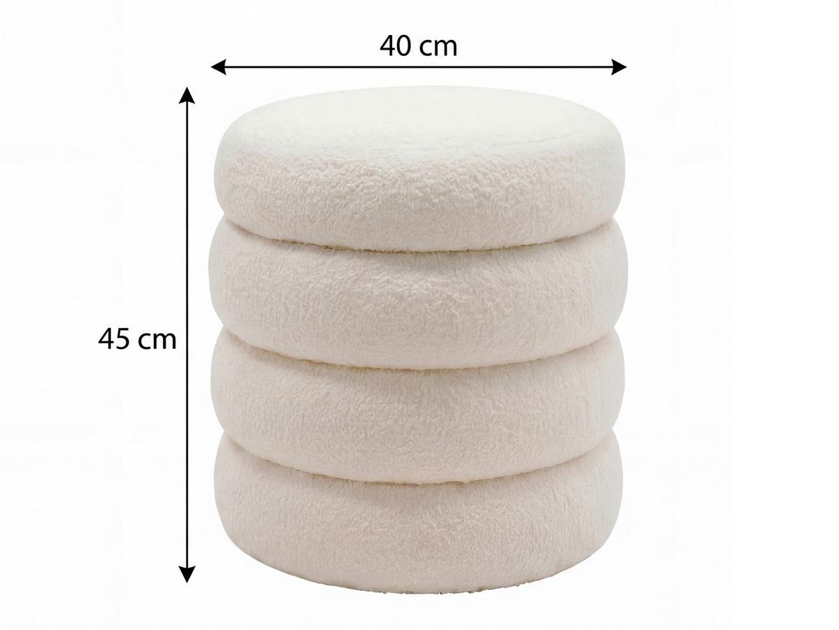 Taburet, š: 40 cm - krémová, Design, textil (40/45/40cm) - Livetastic