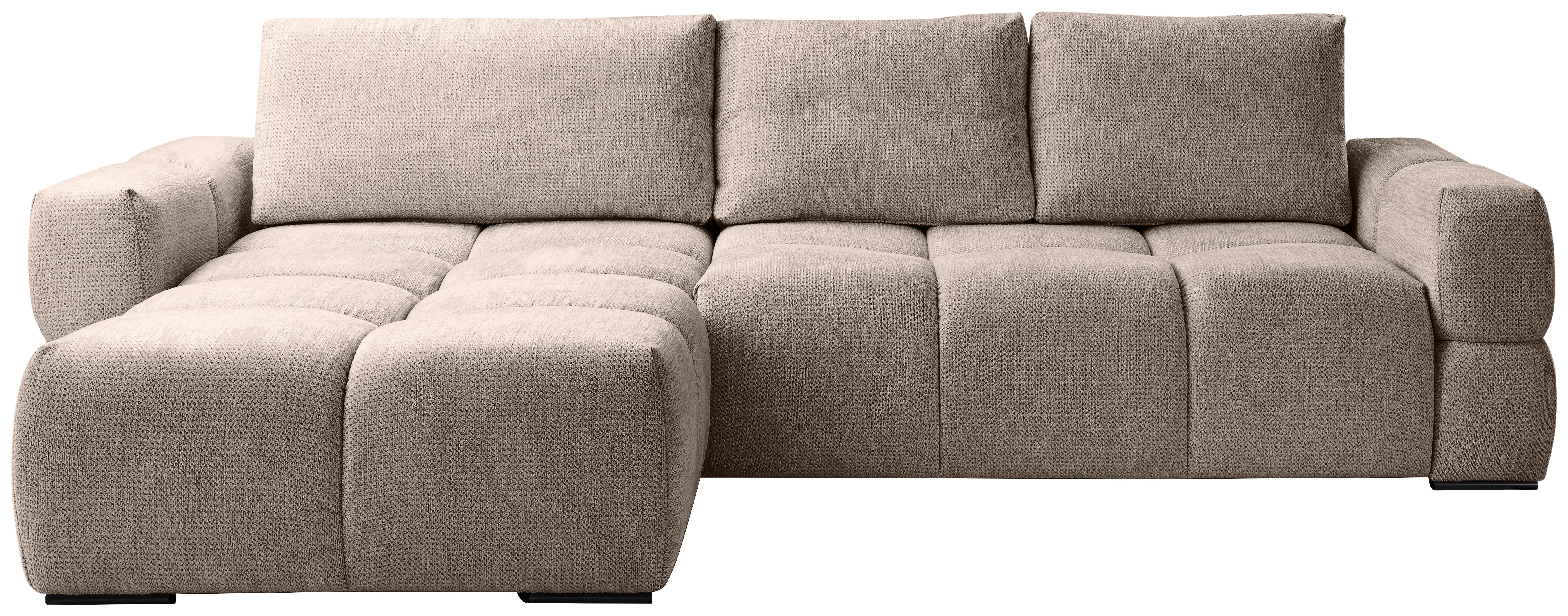 Ecksofa Taremi, Beige S: 173x299 cm - Beige/Schwarz, Design, Textil (173/299cm) - Stylife